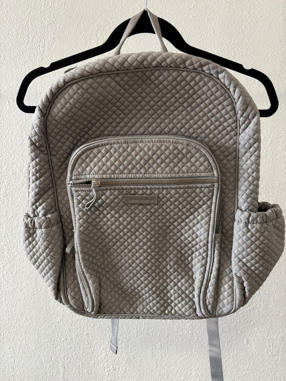 Vera Bradley Campus Backpack Quilted Laptop School Bag Grey